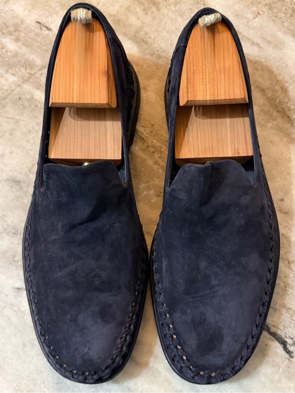 OFFICINE CREATIVE Suede Huarache Sandals Moc Blue 40 / 7 US $700 Loafer BV Tods